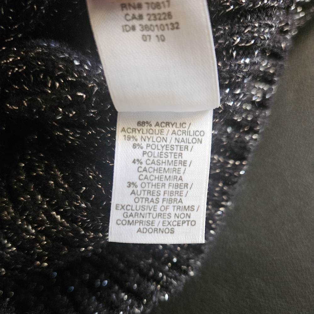 Victoria's Secret Y2K Black/ Metallic Cinch Waist Zip- Up Hoodie Size S - Picture 5 of 9